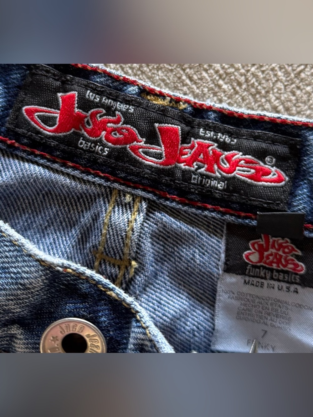 VTG JNCO Dark Blue Denim High-Waist Jean Shorts - 7 - Picture 3 of 7